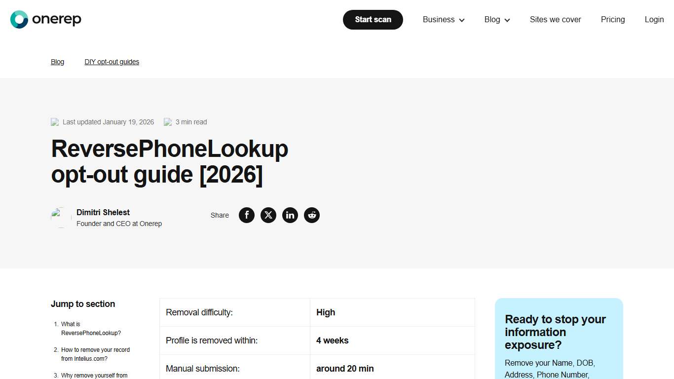 ReversePhoneLookup Opt-out Guide [2026]